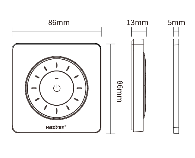 MiBoxer K3P Drehregler-Fernbedienung Weiß – 2,4 GHz Funk, Helligkeit & Farbtemperatur, magnetische Wandhalterung – Bild 4