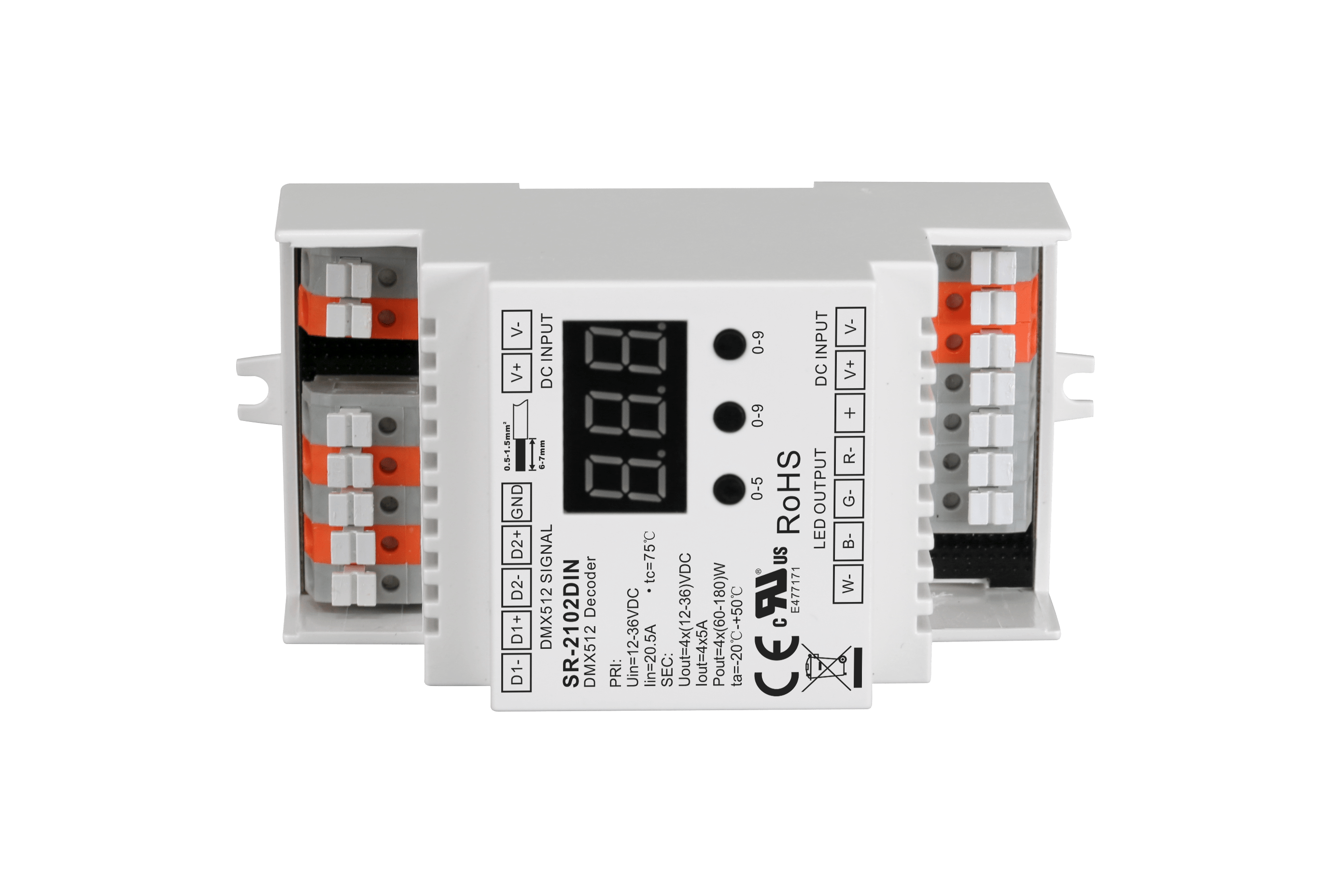 SR-2102DIN Hutschienen DMX512 Decoder – 4-Kanal RGBW 12–48 V, RDM & OTA – Bild 4