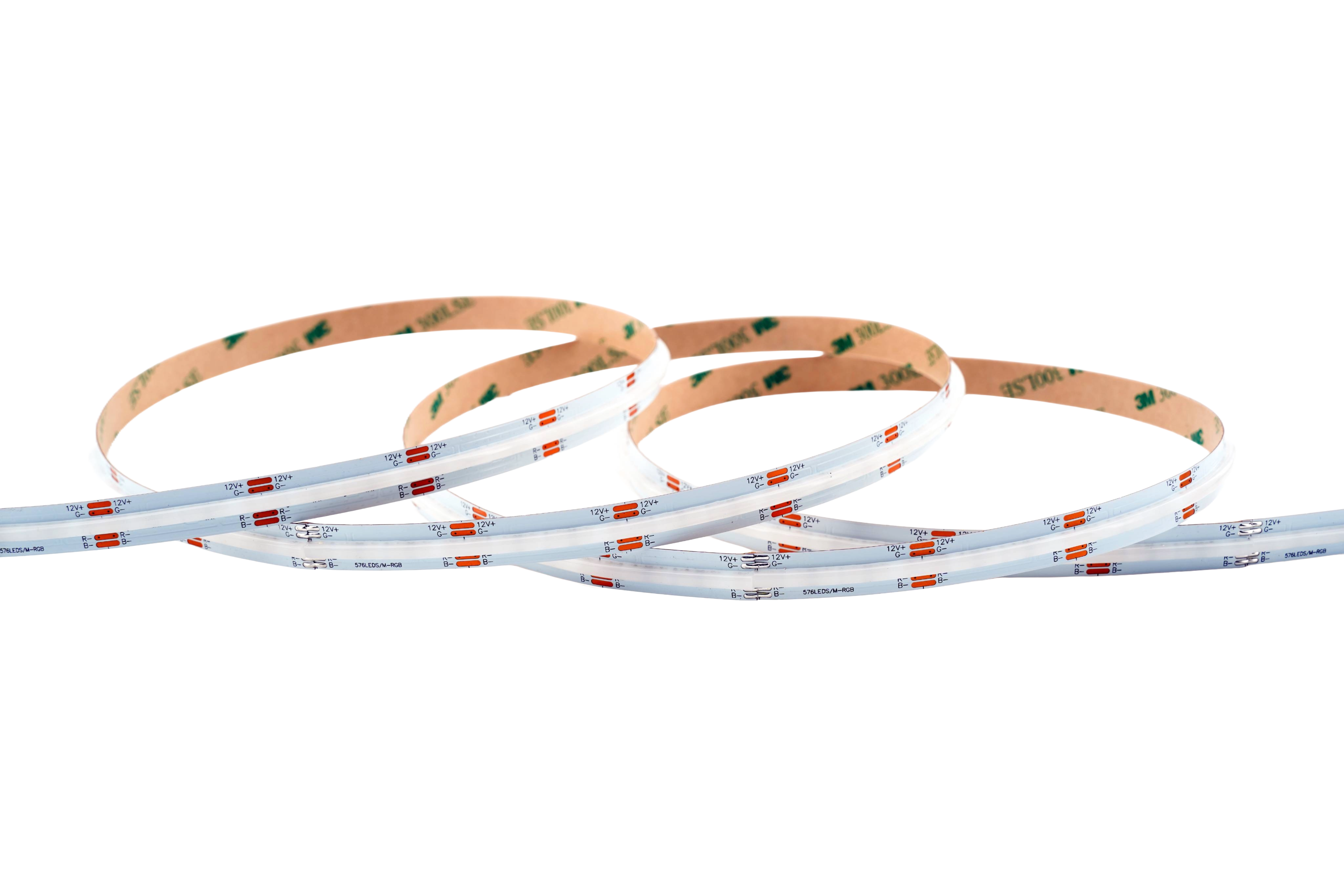 COB RGB LED-Streifen 8 mm – 576 LEDs/m, 24 V, 14 W/m – homogenes RGB Band mit 180° Abstrahlwinkel – Bild 4