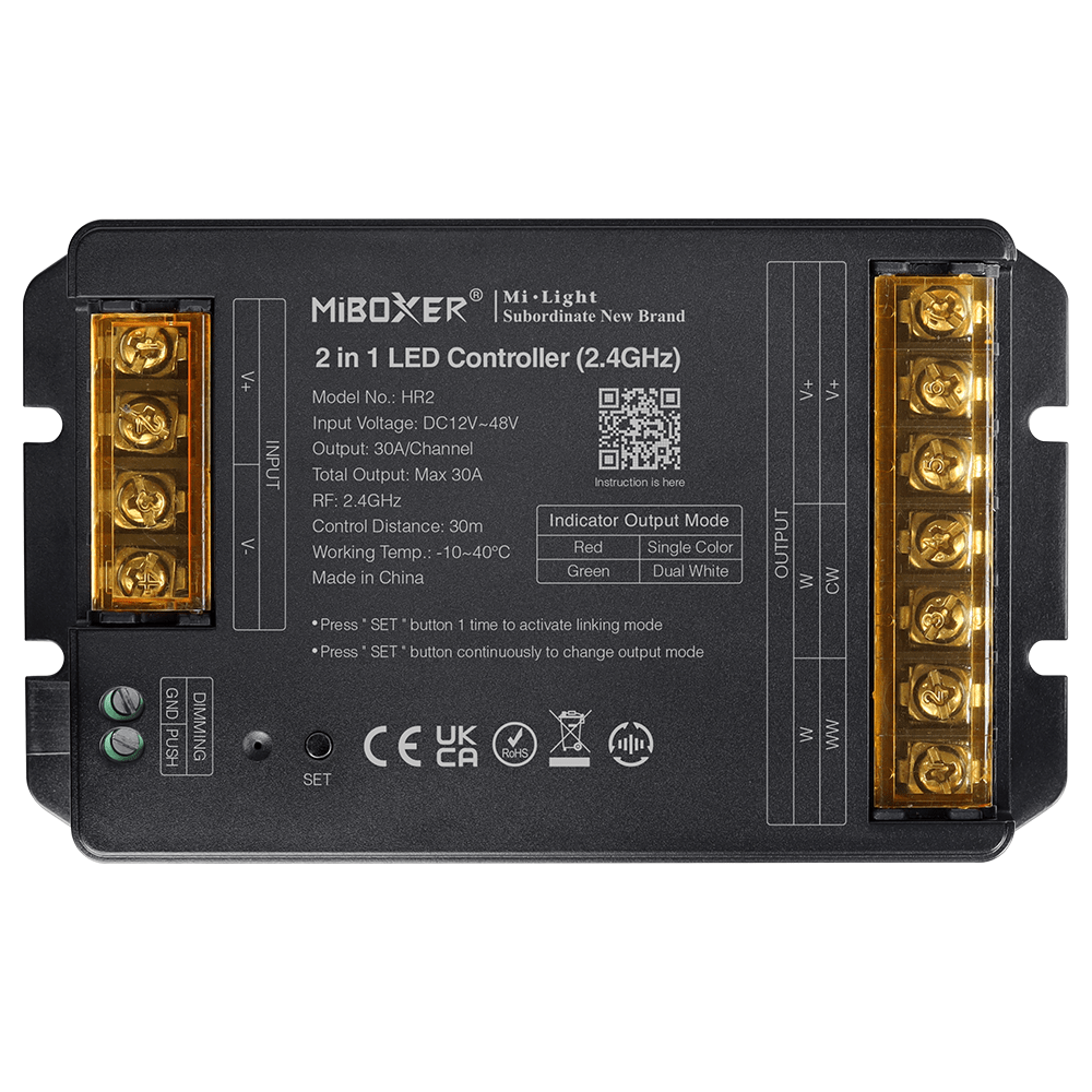 MiBoxer HR2 2-in-1 LED Controller – Single Color & CCT MiBoxer HR2 2-in-1 LED Controller – Single Color & CCT