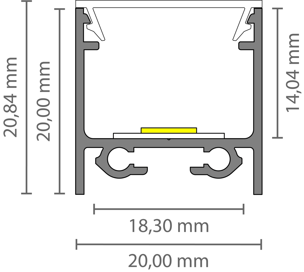 Hohes LED Alu Aufbauprofil 2m EXO-N2_16 (16 mm) –| Aluminiumprofil für LED-Strips – Bild 4