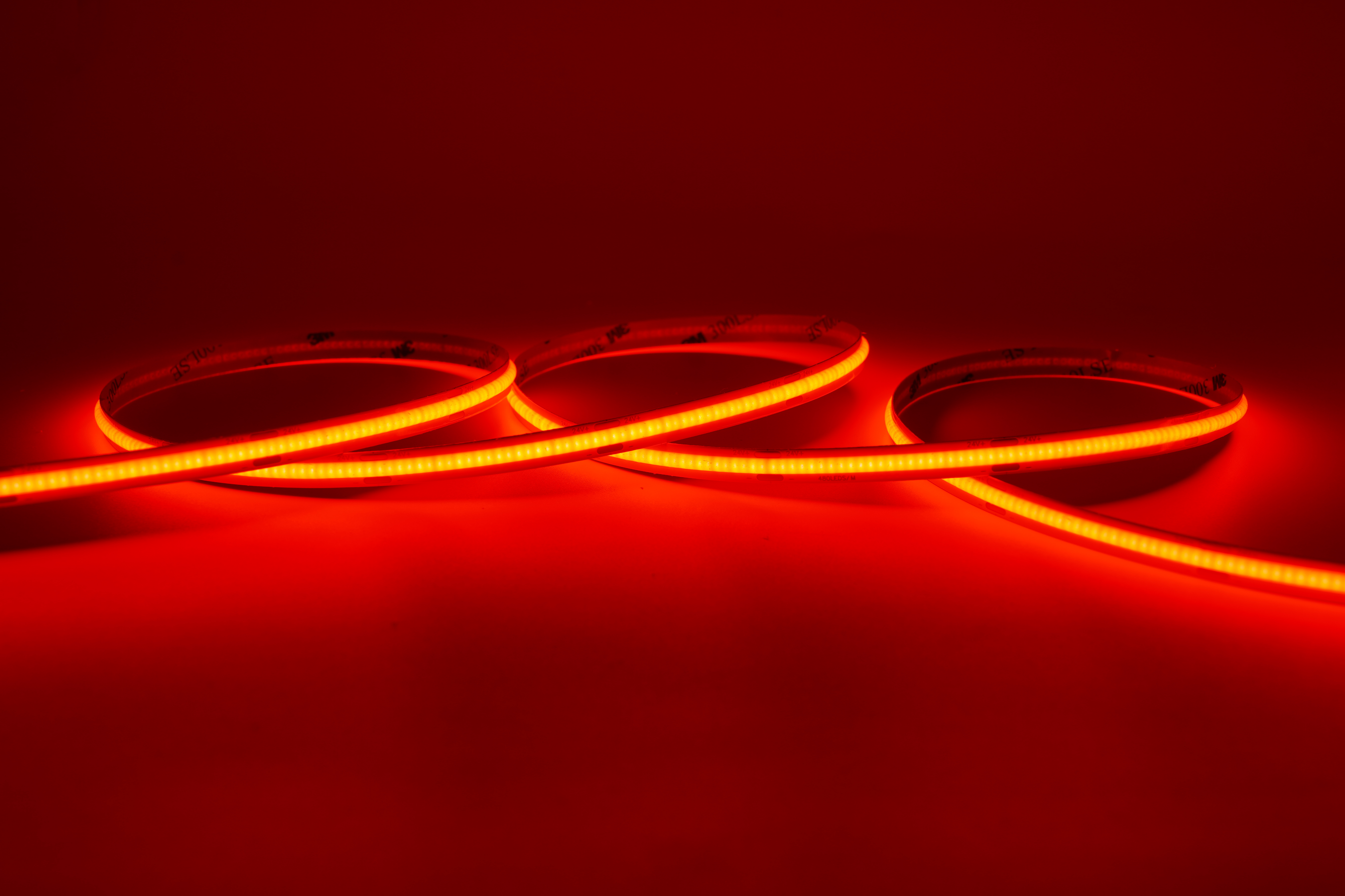 COB LED Streifen 24V – 480 LEDs/m – 8 mm – 10W/m – Rot – IP33 – homogener Lichtstreifen – Bild 4