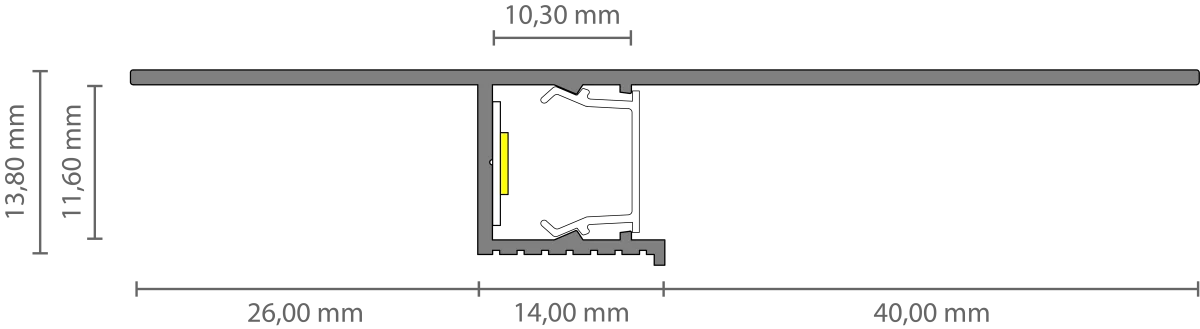 LED Trockenbauprofil mit Schattenfuge 2m EXO-T4_11 (11 mm) – Wallwasherprofil für LED-Strips – Bild 4