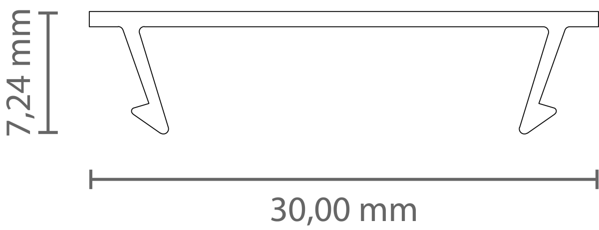 PC51-24 FLAT Abdeckung 2 m – für LED Profil Exo-N3/N4 | schwarz – Bild 3