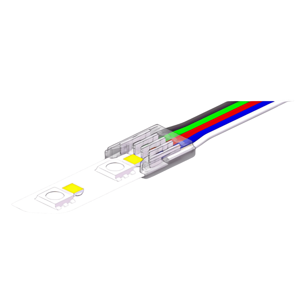 LED Anschlussverbinder – 5-polig, 10 mm, lötfrei & frei konfigurierbar (ohne Kabel) für RGBW SMD LED-Streifen – Bild 4