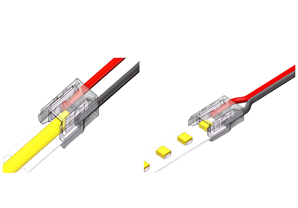 LED Strip-zu-Kabel Schnellverbinder – 2-polig, lötfrei, für 10 mm LED-Streifen mit 15 cm Anschlusskabel – Bild 4