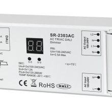 SR-2303AC DALI Phasenabschnitt-Dimmer – 2-Kanal AC-Dimmer für 100–240 V SR-2303AC DALI Phasenabschnitt-Dimmer – 2-Kanal AC-Dimmer für 100–240 V