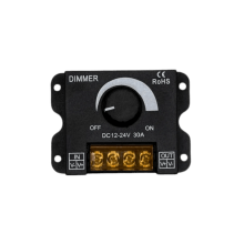 LED Dimmer 12V 24V DC – 1-Kanal Drehdimmer bis 30 A LED Dimmer 12V 24V DC – 1-Kanal Drehdimmer bis 30 A