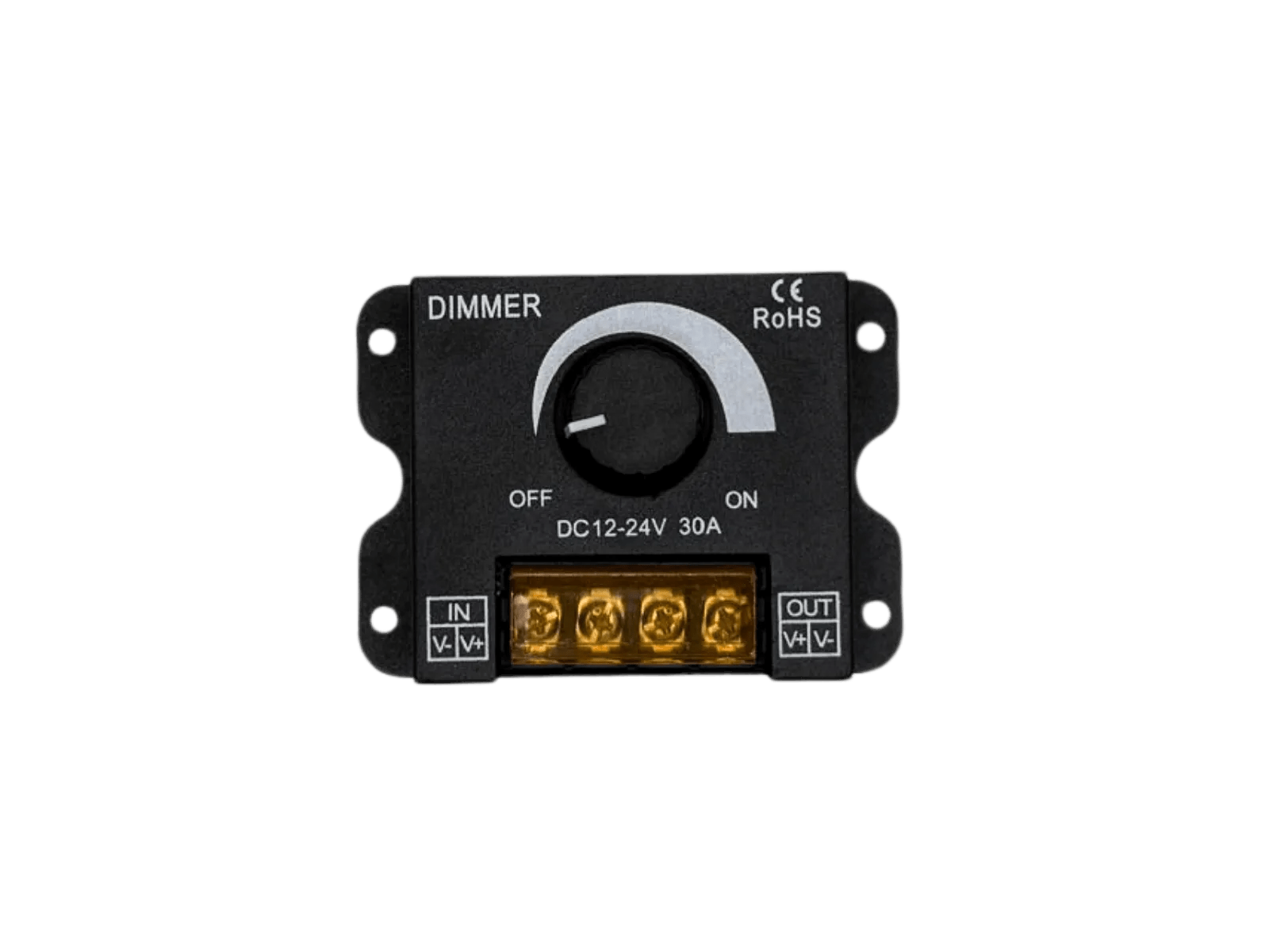 LED Dimmer 12V 24V DC – 1-Kanal Drehdimmer bis 30 A LED Dimmer 12V 24V DC – 1-Kanal Drehdimmer bis 30 A