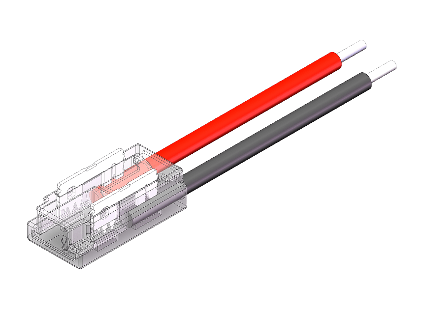 LED Strip-zu-Kabel Schnellverbinder – 2-polig, frei konfigurierbar für 10 mm COB Streifen – Bild 4