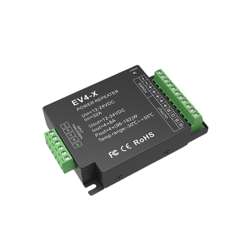 EV4-X – 4-Kanal 8A Konstantspannungs-Power-Repeater, 12–24V DC, PWM-Signalverstärker für LED-Streifen – Bild 4