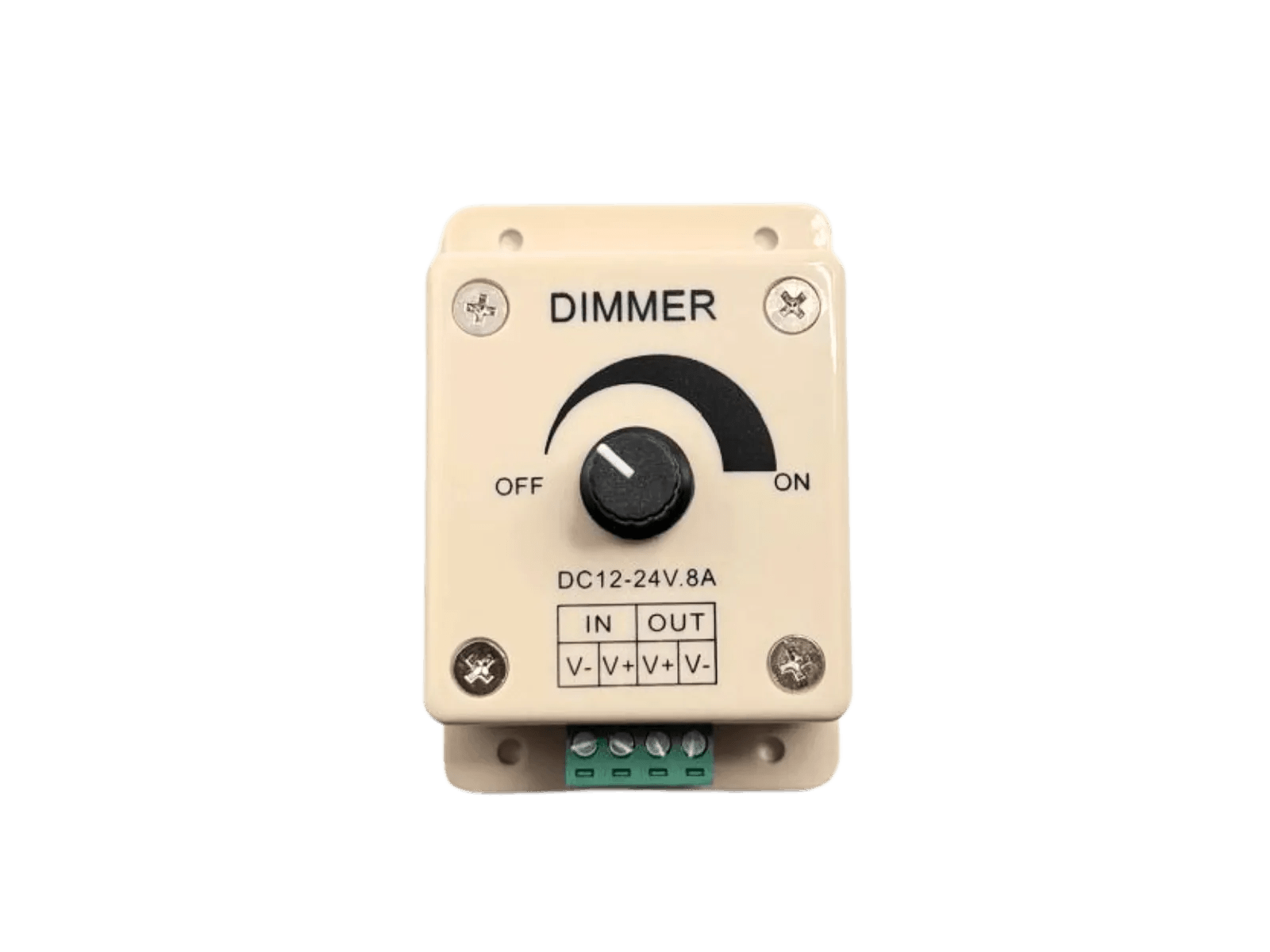 LED Dimmer 12V 24V DC – 1-Kanal Drehdimmer bis 8 A, Konstantspannung für einfarbige LED-Streifen – Bild 3