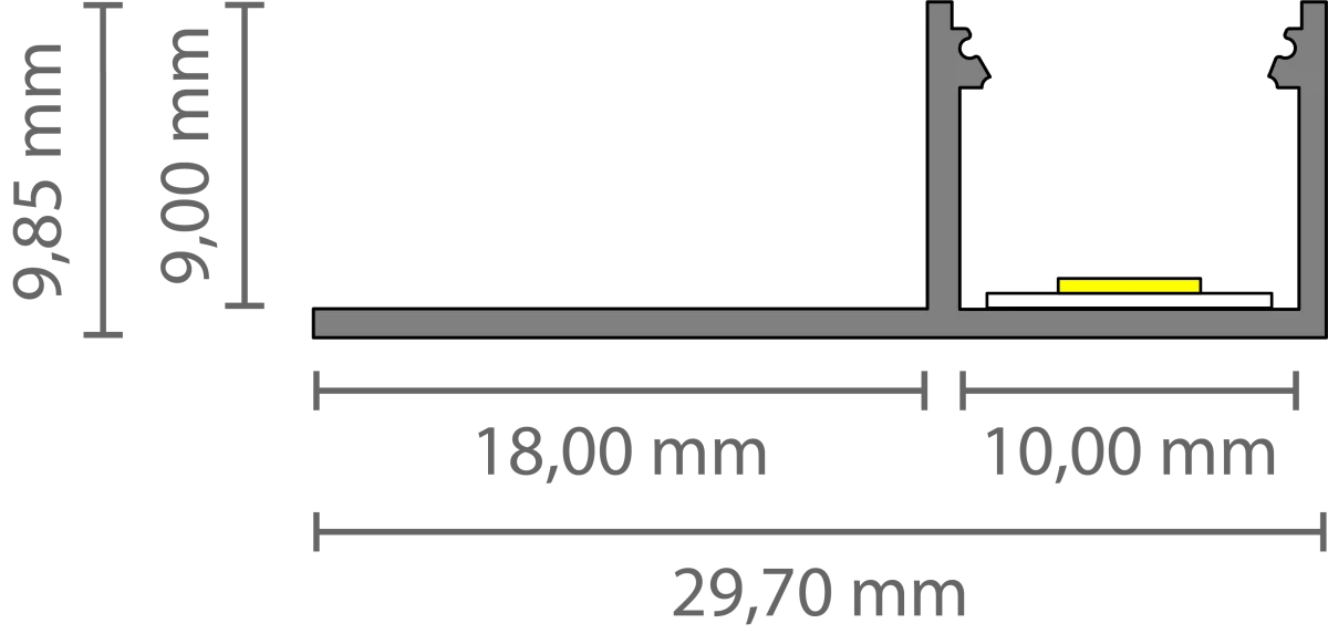LED Fliesen-Abschlussprofil 2m EXO-F0_10 (10 mm) –|Fliesenprofil für LED-Strips – Bild 4