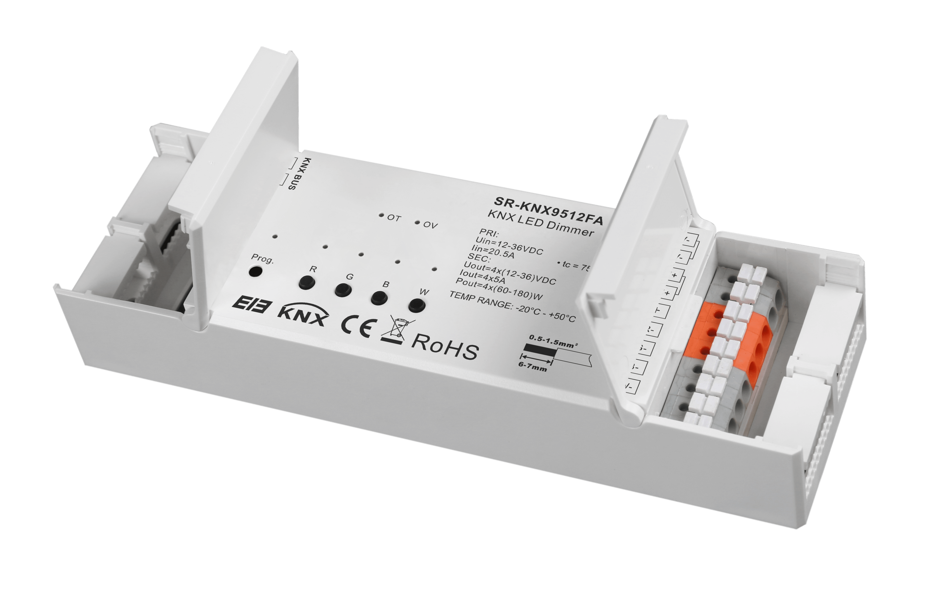 KNX LED-Dimmer SR-KNX 9512FA– 4-Kanal Konstantspannung (12–36 V, je 5 A) für RGBW LED Streifen – Bild 4