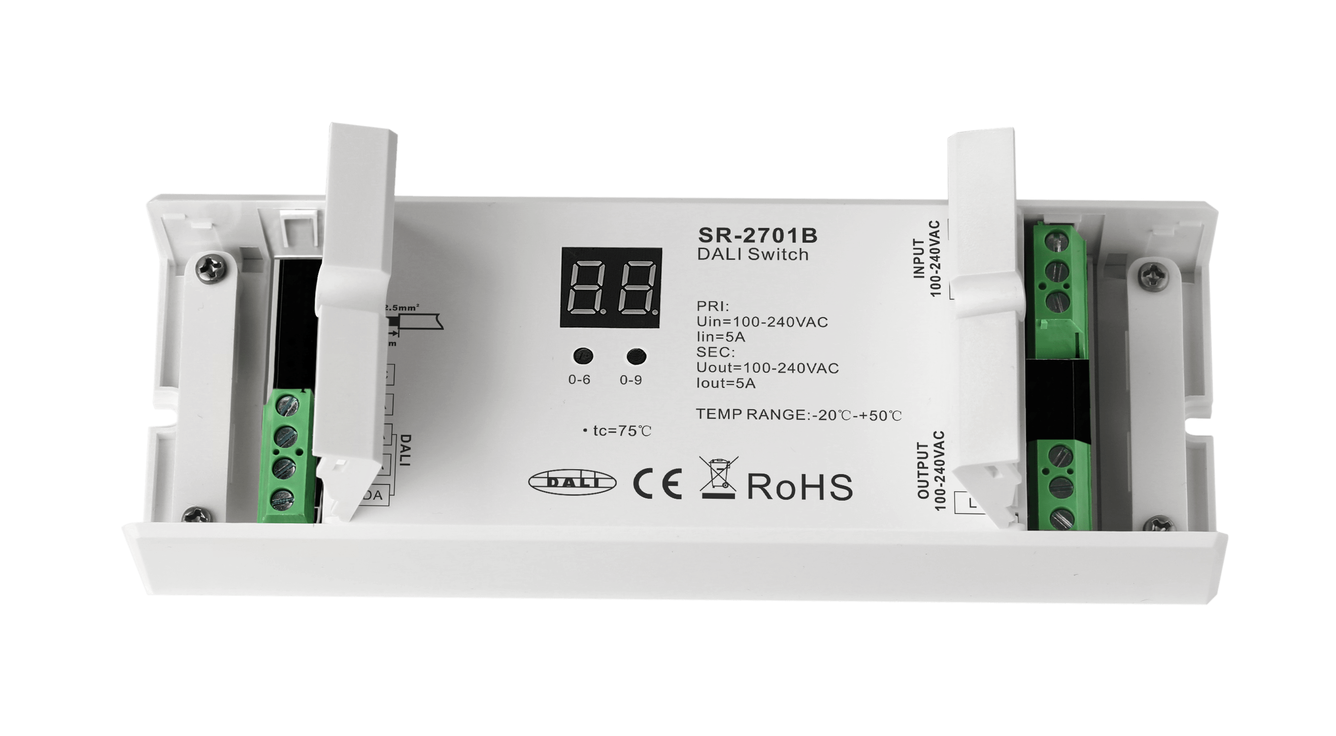 SR-2701B DALI AC Schalter – 1-Kanal Ein/Aus-Controller, 100–240 V, manuelle & automatische Adressierung – Bild 4