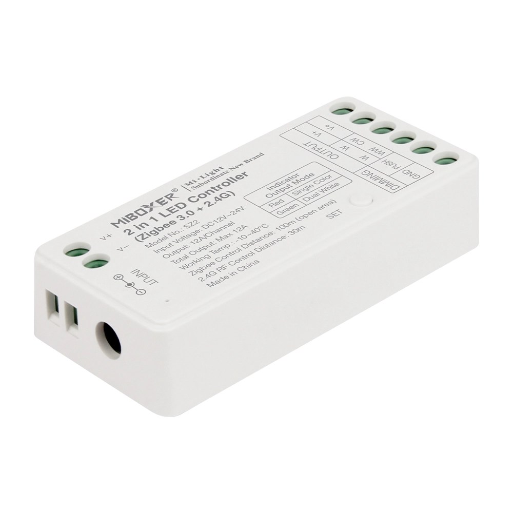 MiBoxer SZ2 2-in-1 LED-Controller – Zigbee 3.0 & 2.4 GHz, Einfarbig & CCT, 12–24 V, 12 A, Push Dimming – Bild 4