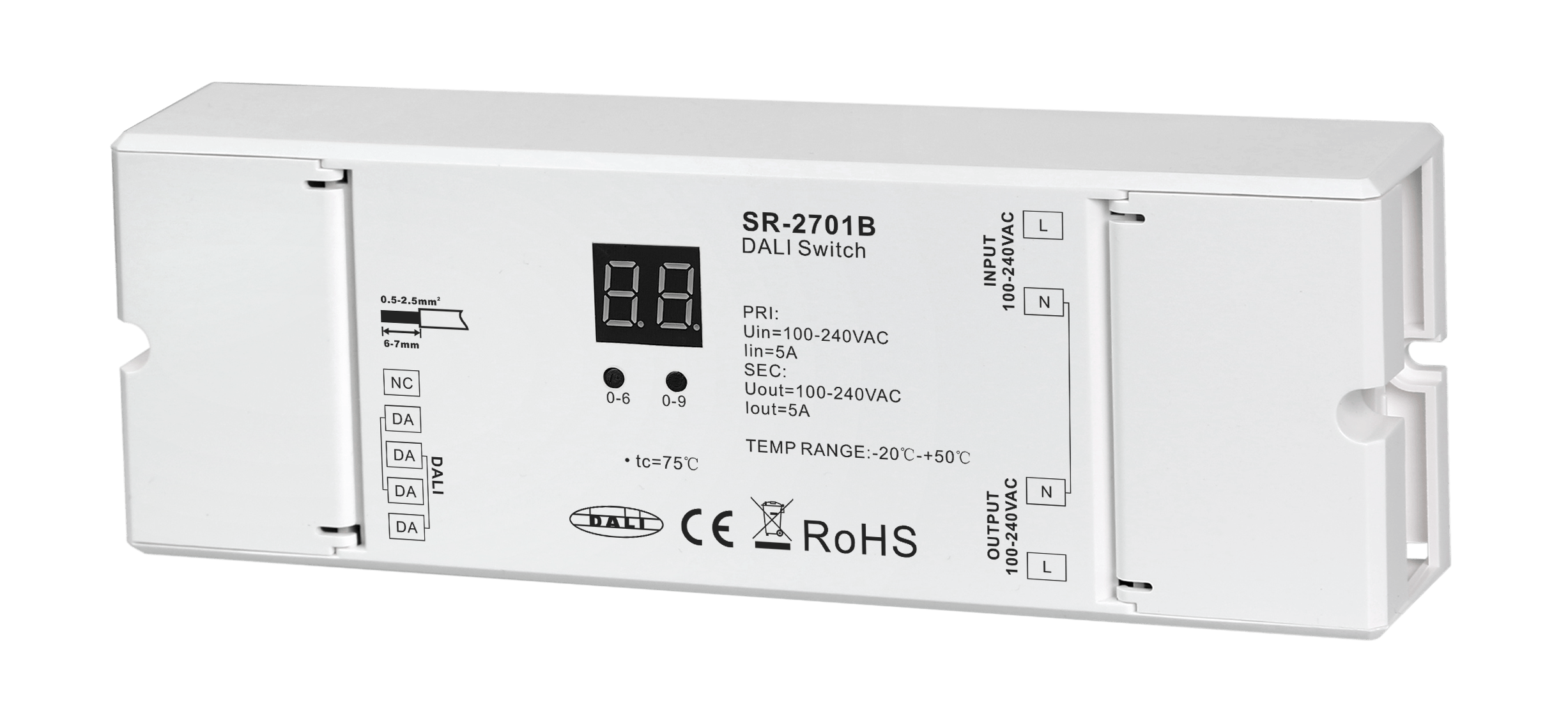 SR-2701B DALI AC Schalter – 1-Kanal Ein/Aus-Controller SR-2701B DALI AC Schalter – 1-Kanal Ein/Aus-Controller