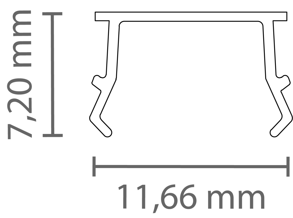 PC75-11 FLAT Abdeckung 2 m – für LED Trockenbauprofil EXO-T4 | opal satiniert 65 % TL – Bild 3