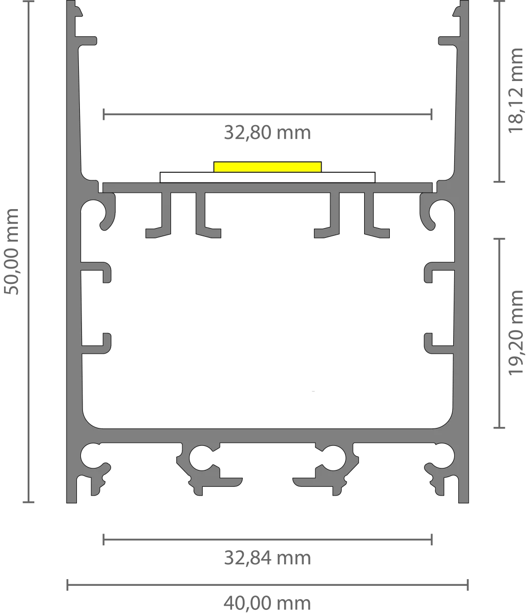 LED Leuchtenprofil extrabreit 2m EXO-TI1_32 (32 mm) – Aluminiumprofil für leistungsstarke LED-Strips – Bild 4