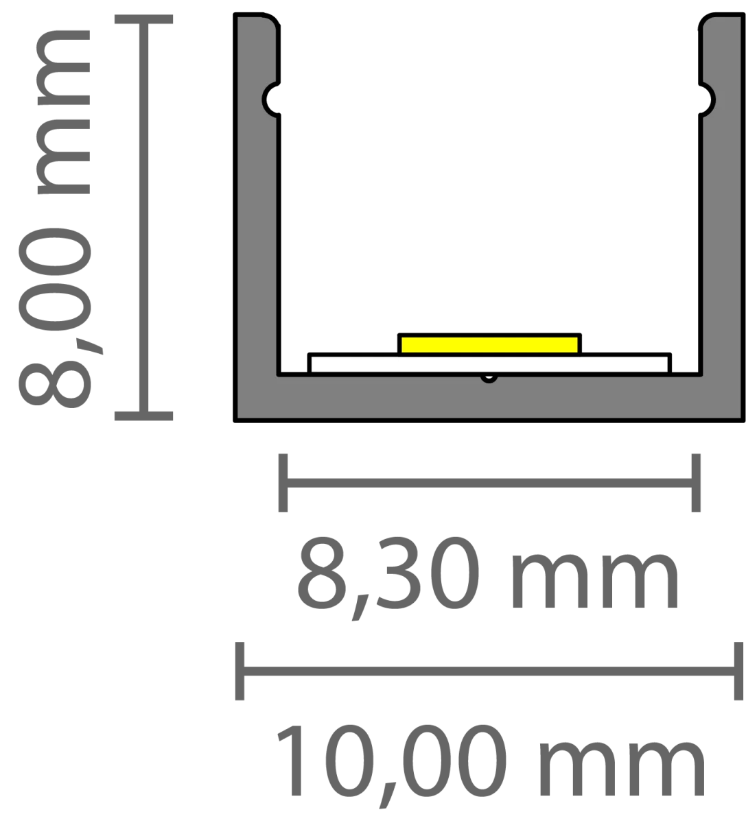 Ultraslim LED Alu Aufbauprofil 2m Exo-A0-8 (8mm) –| Flaches Aluminiumprofil für LED-Strips – Bild 4