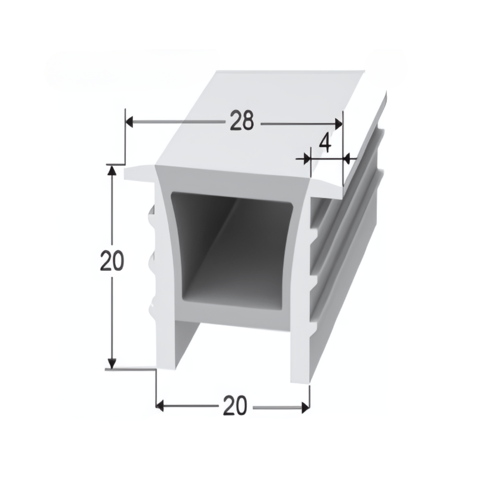 LED Neon Tube 20×20 mm – Silikonhülle zum Einbauen für LED-Streifen – Bild 3