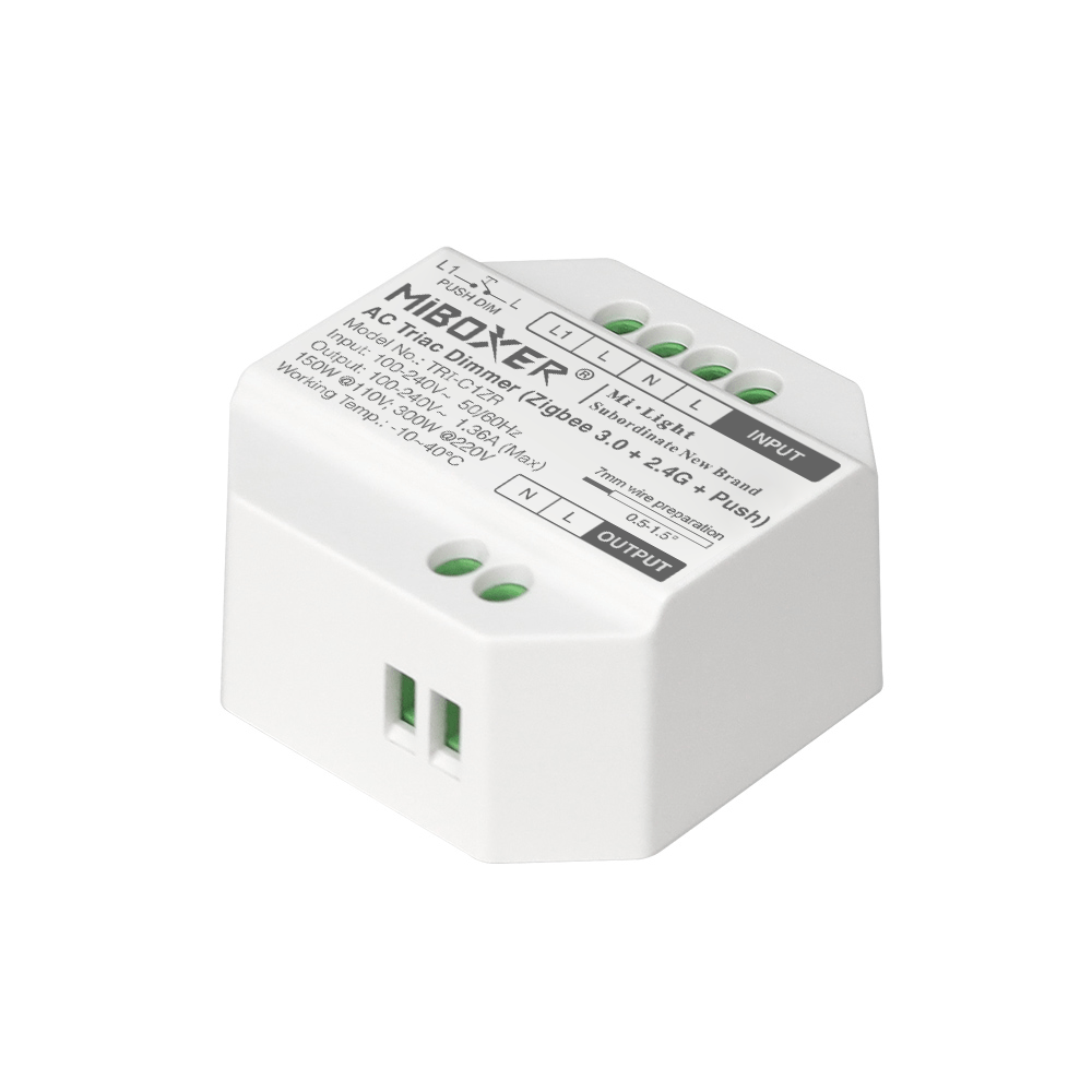 MiBoxer TRI-C1ZR Zigbee 3.0 LED-Dimmer für 230 V Leuchten – Triac-Dimmer 2,4Ghz, Push – Bild 4
