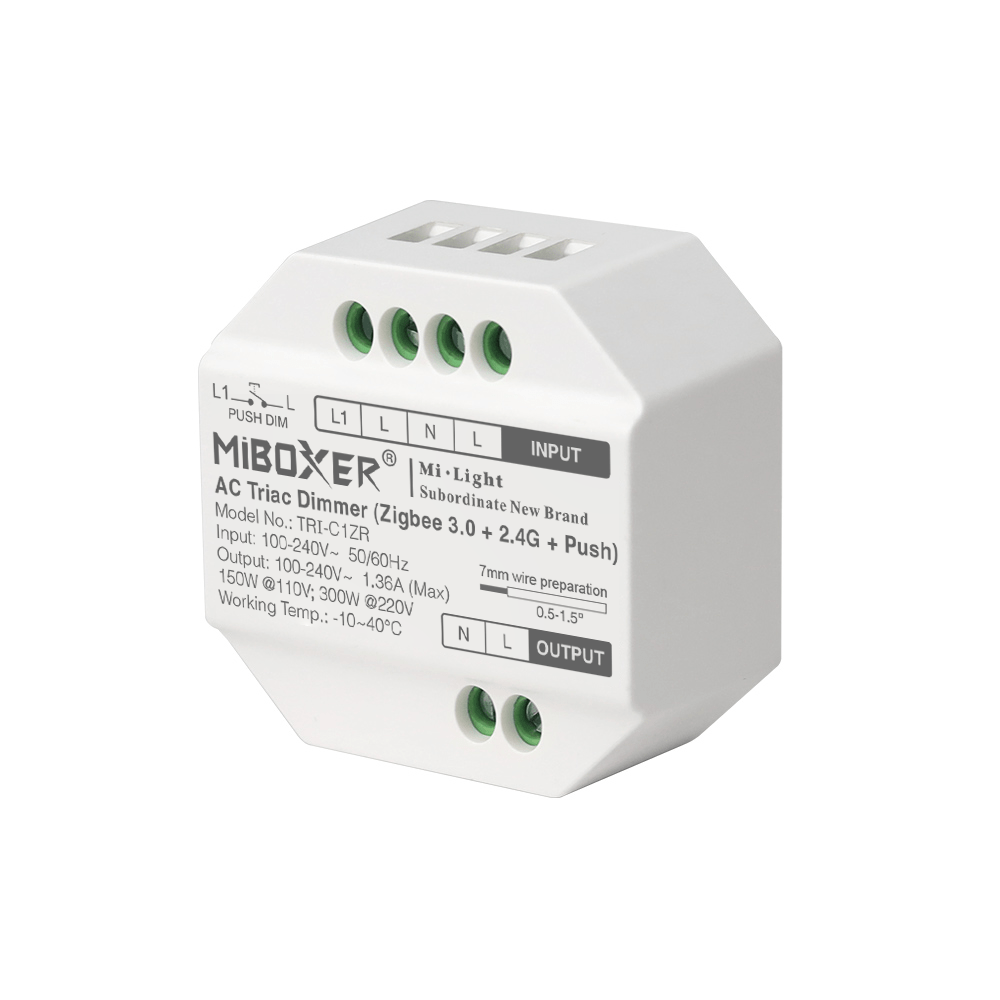 MiBoxer TRI-C1ZR Zigbee 3.0 LED-Dimmer für 230 V Leuchten – Triac-Dimmer 2,4Ghz, Push – Bild 3