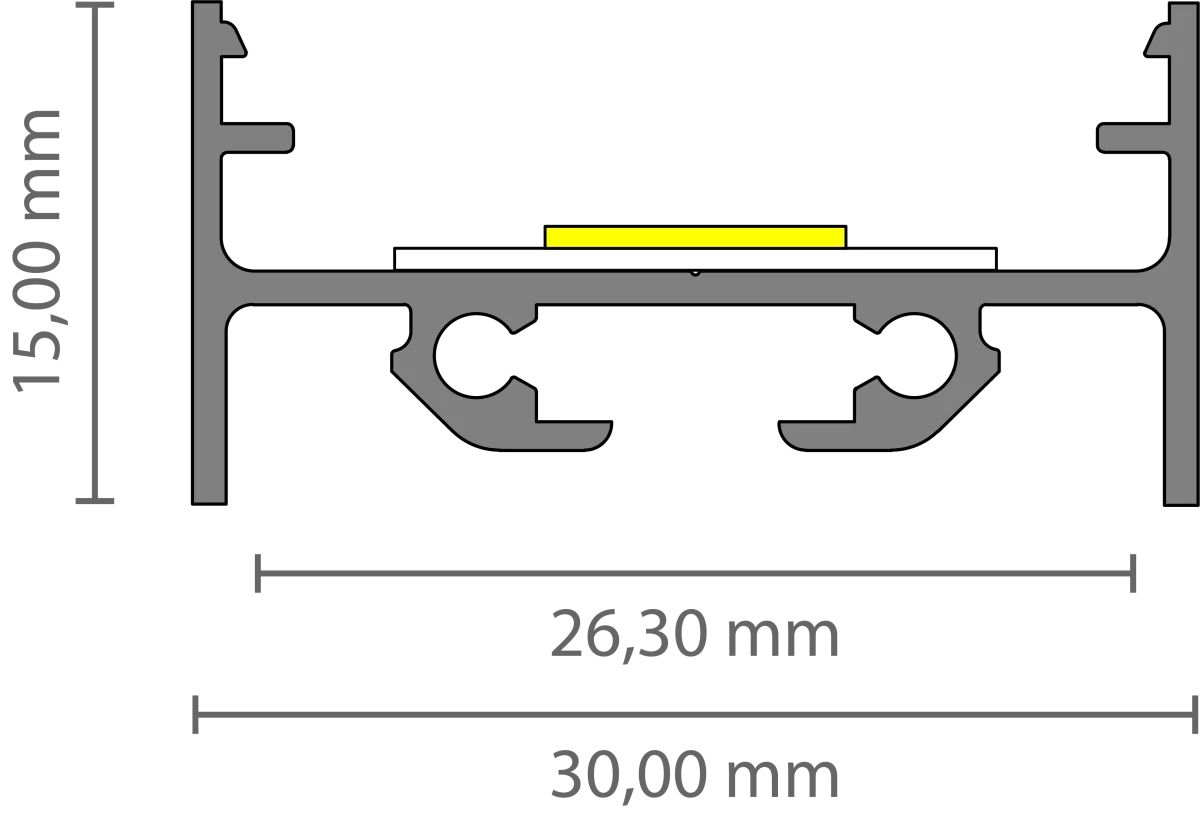 Breites LED Alu Aufbauprofil 2m EXO-N3_24 (24 mm) –| Aluminiumprofil für LED-Strips – Bild 4