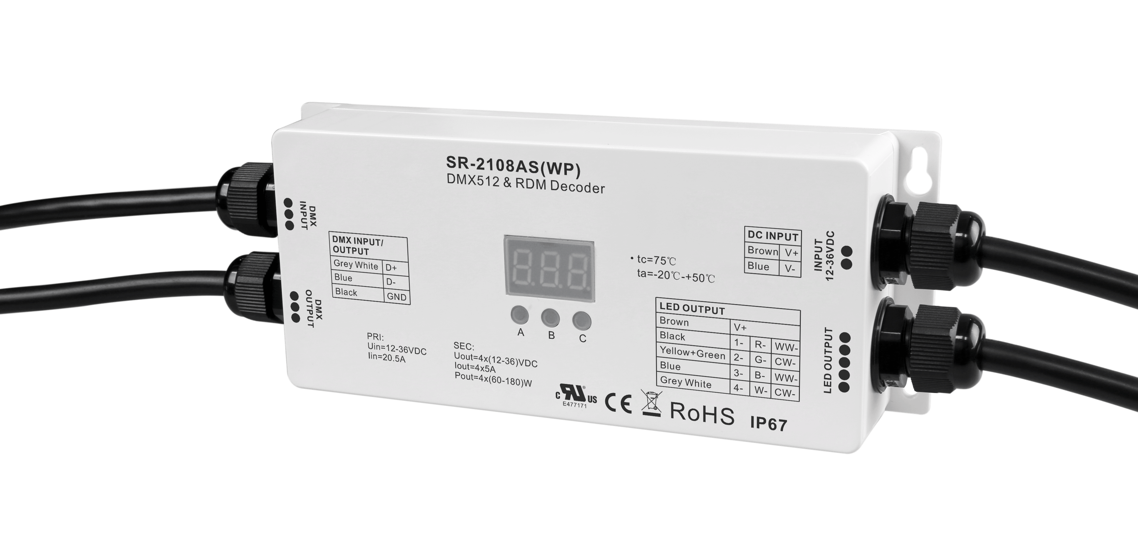 SR-2108AS(WP) DMX512 LED Controller – 4-Kanal SR-2108AS(WP) DMX512 LED Controller – 4-Kanal