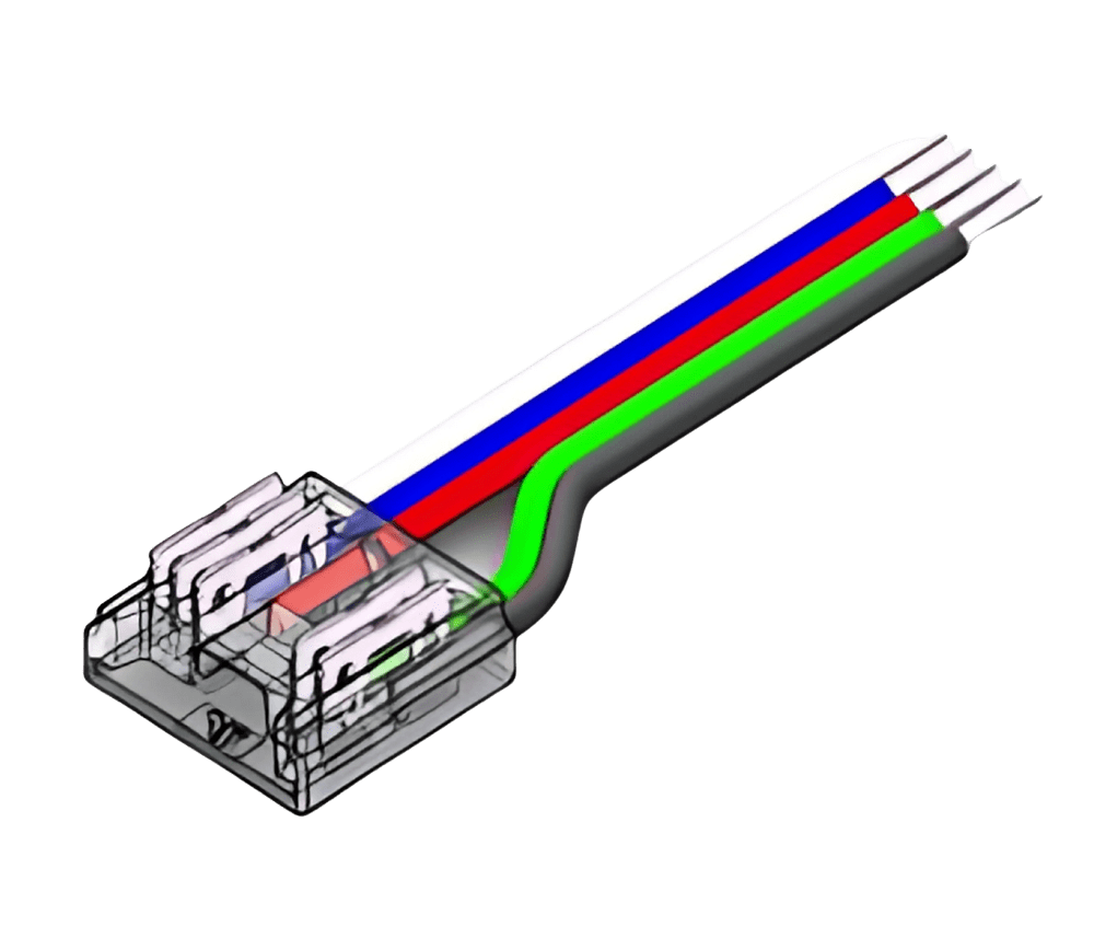LED Strip-zu-Kabel Schnellverbinder – 5-polig, lötfrei, für 12 mm COB RGBW LED-Streifen mit 15 cm Anschlusskabel – Bild 3