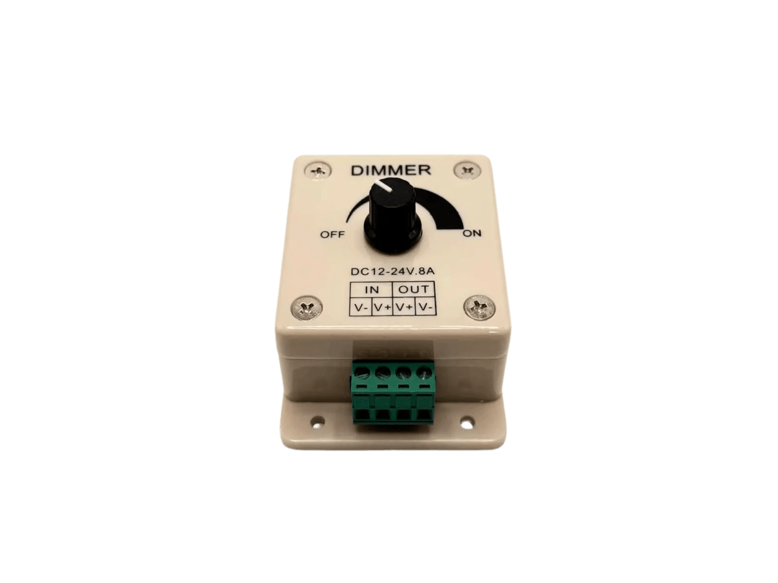LED Dimmer 12V 24V DC – 1-Kanal Drehdimmer bis 8 A, Konstantspannung für einfarbige LED-Streifen – Bild 4