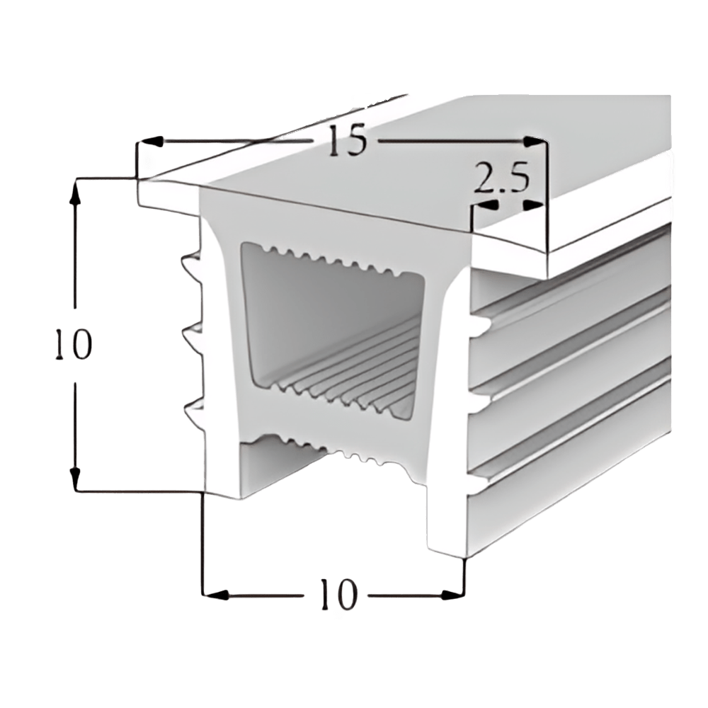 LED Neon Tube 10×10 mm – Silikonhülle zum Einbauen für LED-Streifen – Bild 3