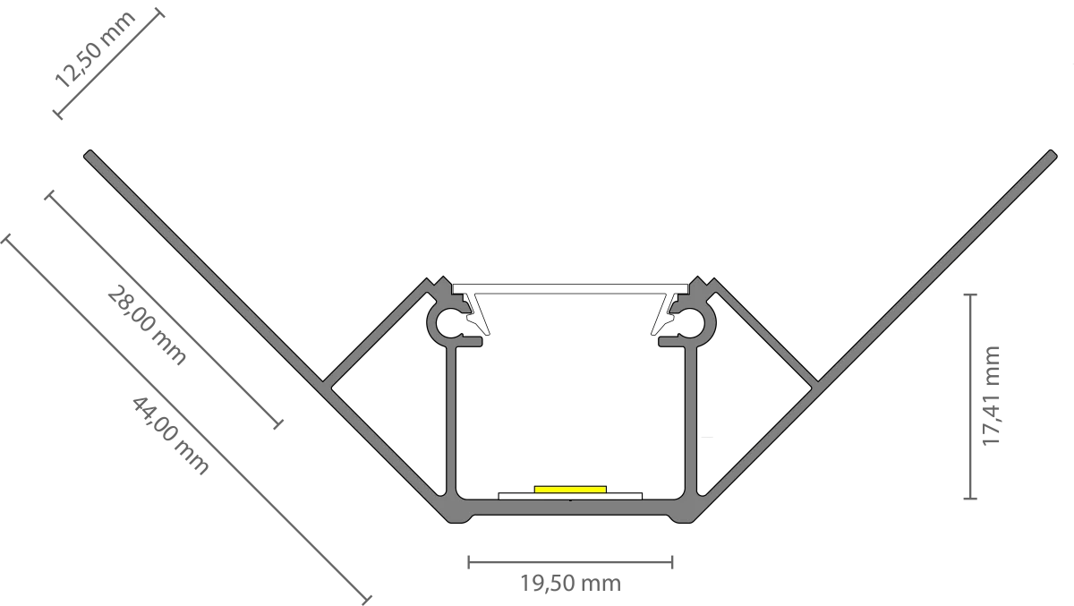 LED Trockenbau-Eckprofil Innen 2m EXO-T5_16 (16 mm) – Flächenbündiges Inneneckprofil für LED-Strips – Bild 4