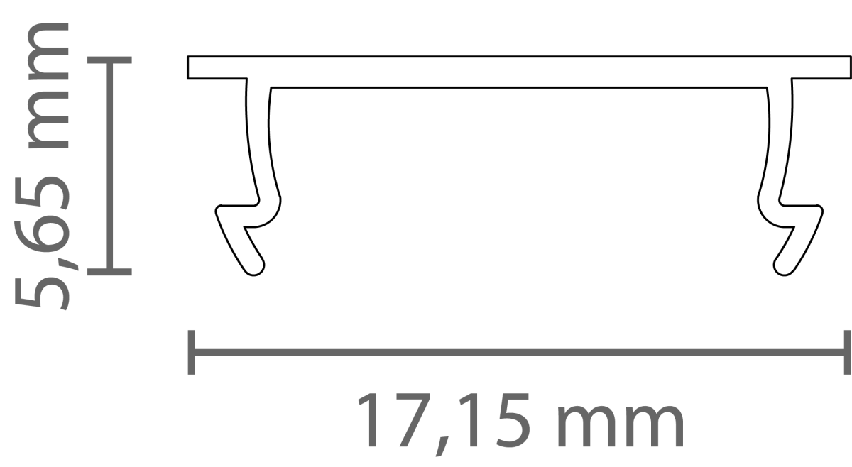 PC31-14 FLAT Abdeckung 2 m – für LED Profil Exo-NLN1/NLN1F | klar – Bild 3