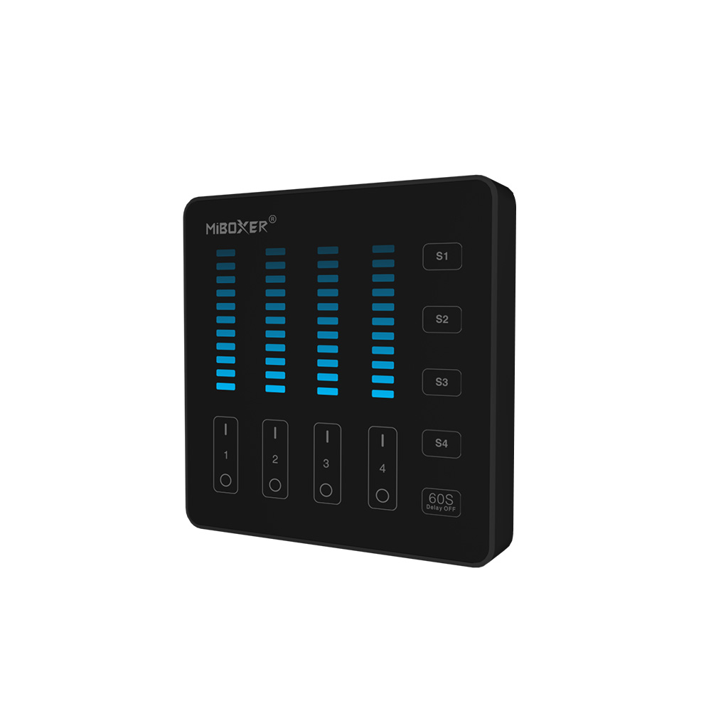 MiBoxer B5 LED-Wandfernbedienung – 4 Zonen, 1 Kanal, 5 Szenen, 2,4 GHz Touchpanel zum Dimmen – Bild 3