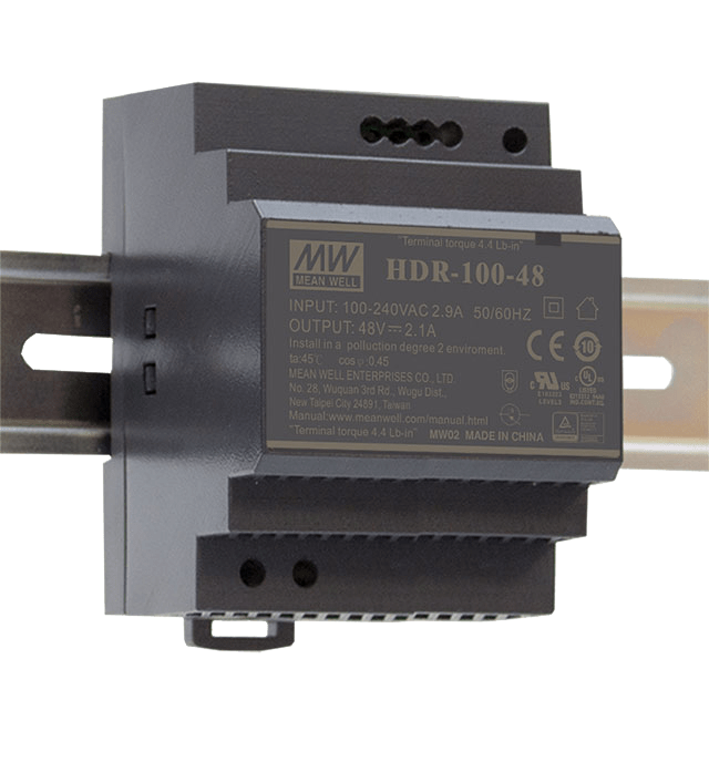 Mean Well HDR-100-24 – 24 V Hutschienen-Netzteil 92 W, Ultra Slim, DIN-Rail, TÜV, CE, UL – Bild 3