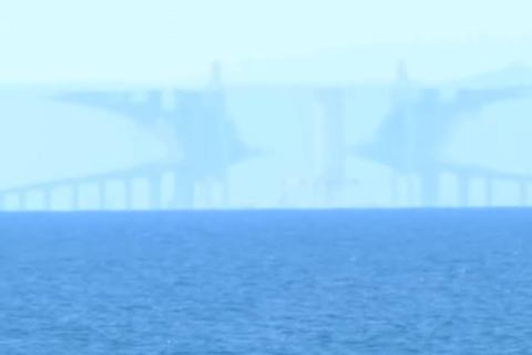 The One about a mirage, unique to this time of year, appeared in Uozu City, Toyama Prefecture, captivating visitors The One about a mirage, unique to this time of year, appeared in Uozu City, Toyama Prefecture, captivating visitors