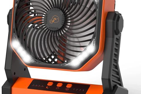 The One about the KITWLEMEN 8-Inch Camping Fan with LED Lantern with 20,000 mAh rechargeable battery The One about the KITWLEMEN 8-Inch Camping Fan with LED Lantern with 20,000 mAh rechargeable battery