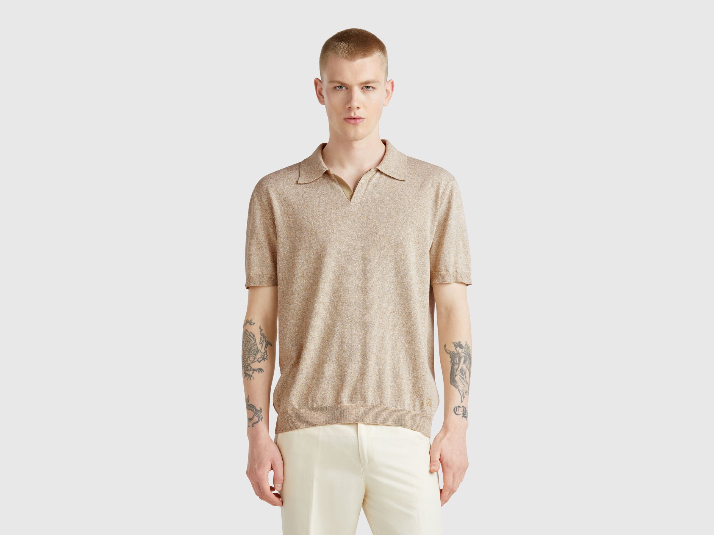 Polo à manches courtes en coton mélangé Polo à manches courtes en coton mélangé