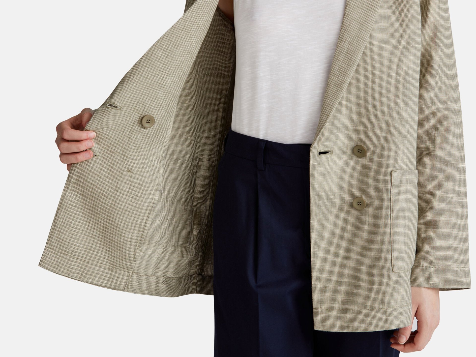 Veste croisée en lin mélangé – Image 6