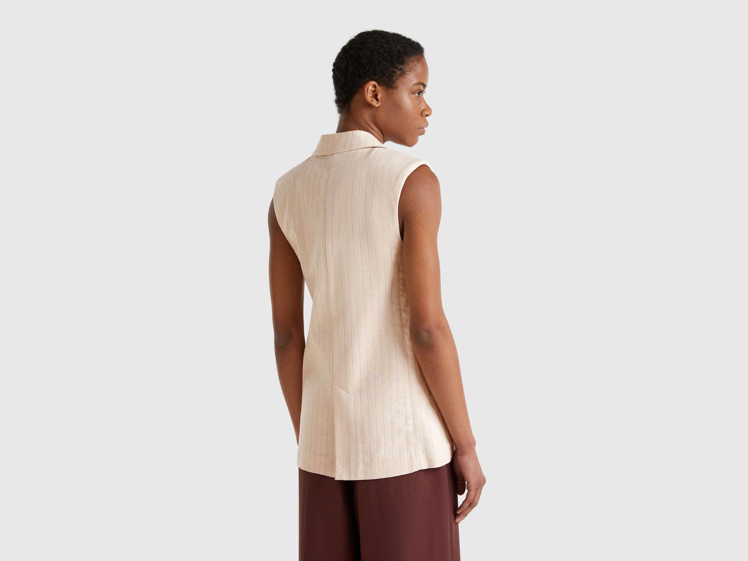 Gilet long à fines rayures – Image 2