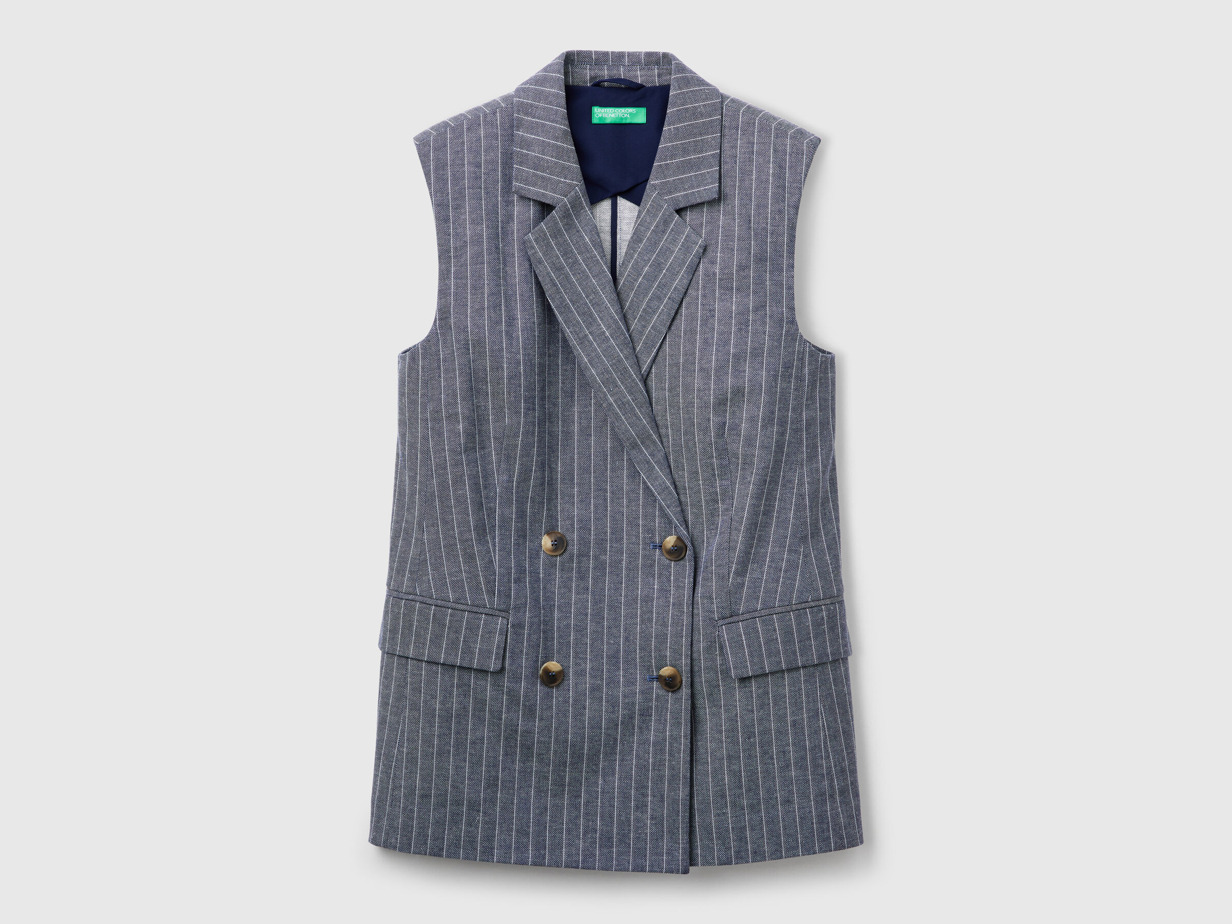 Gilet long à fines rayures – Image 3