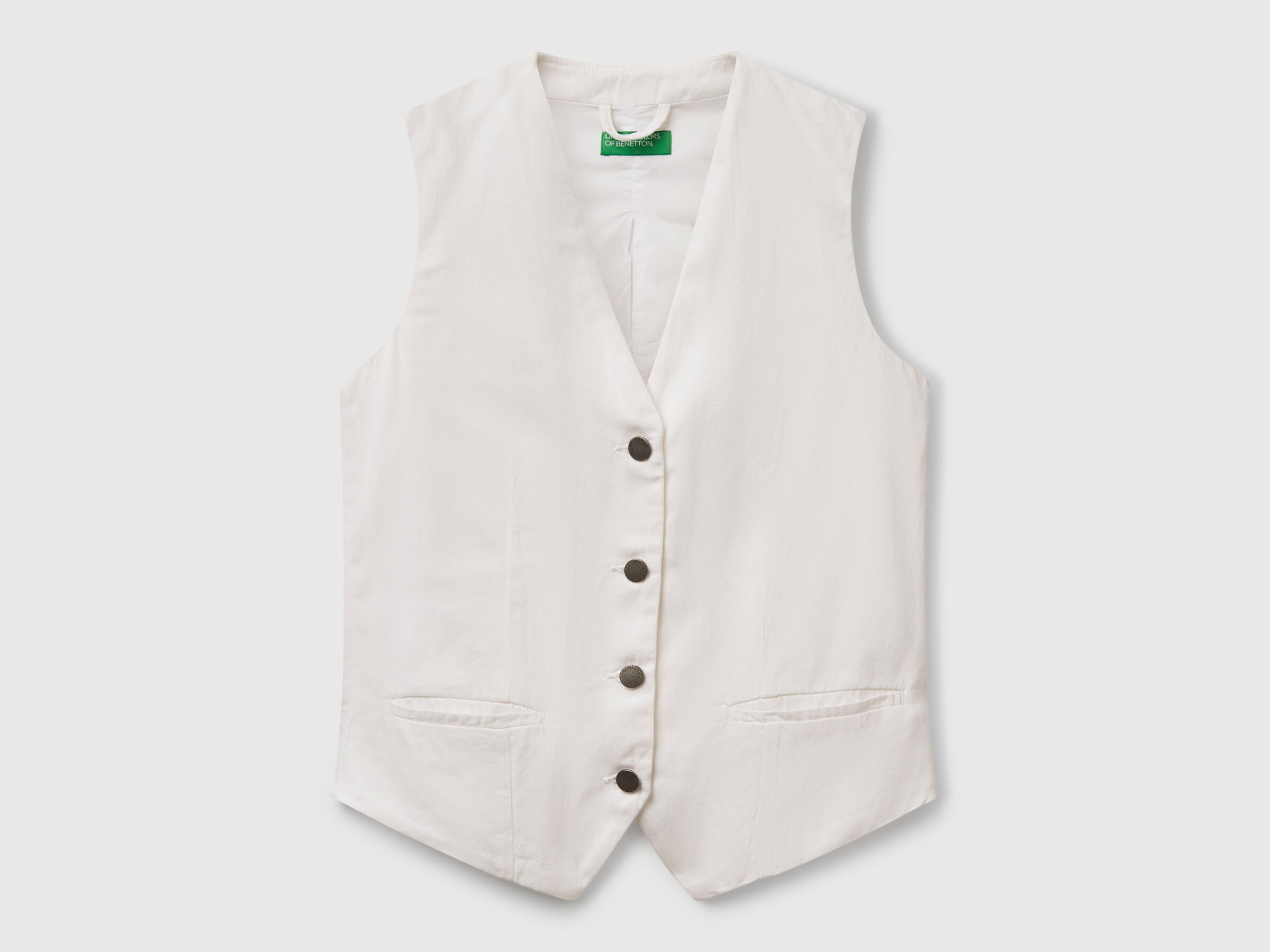 Gilet en coton mélangé blanc – Image 3