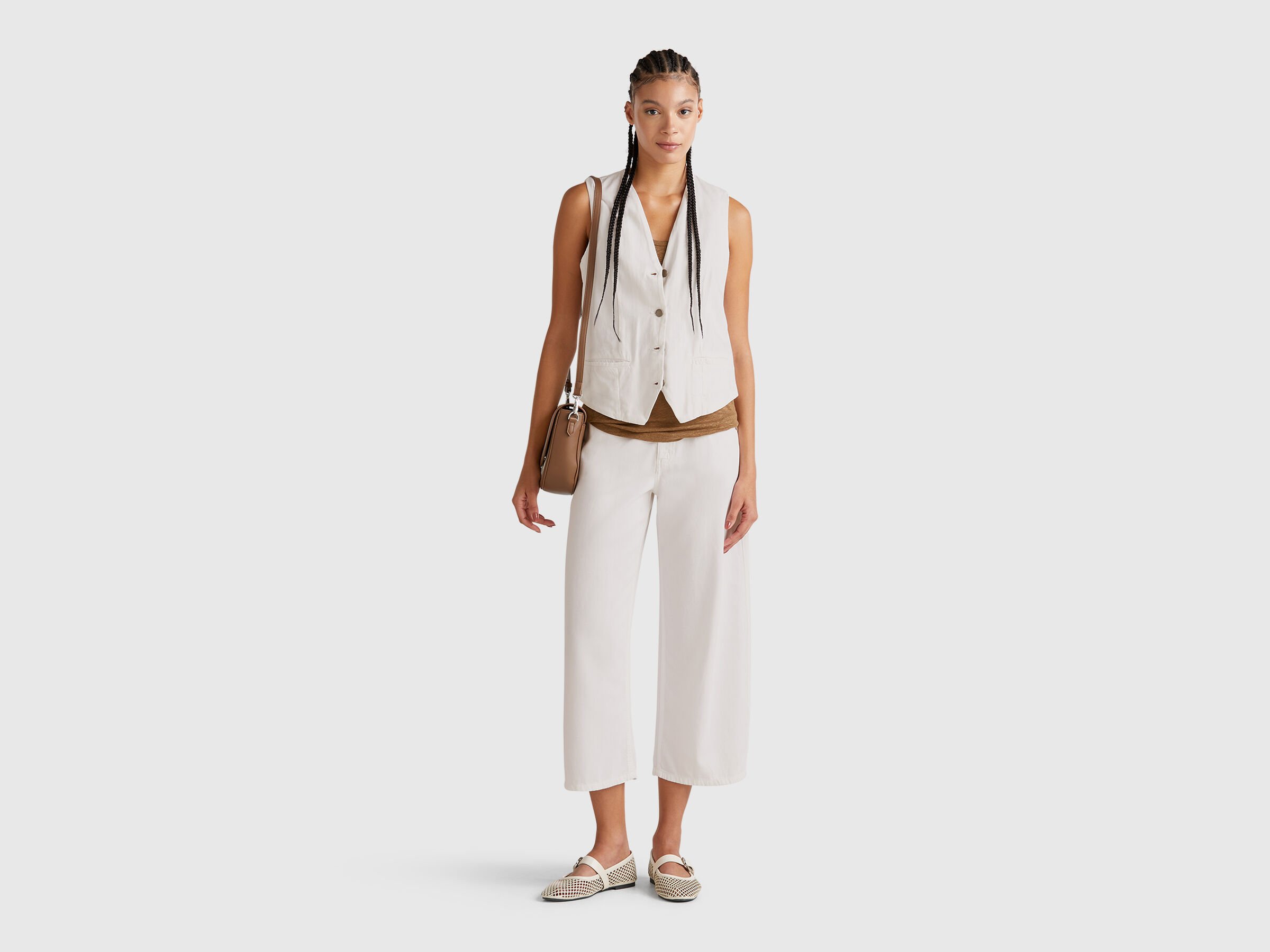 Gilet en coton mélangé blanc – Image 5