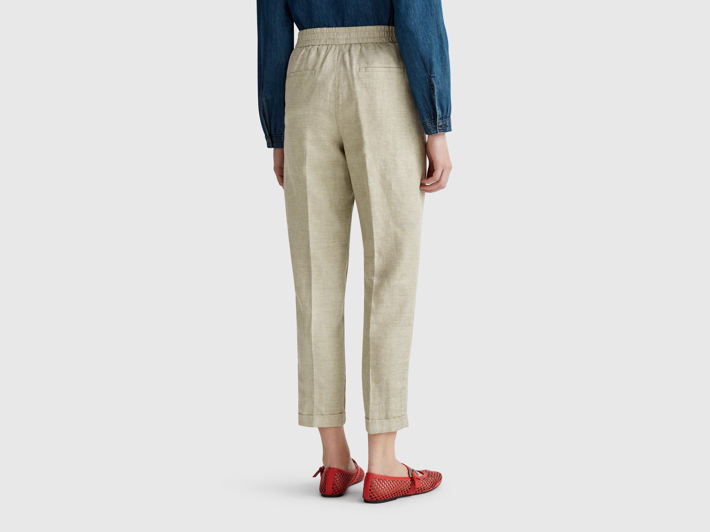 Pantalon en lin mélangé à carreaux – Image 2