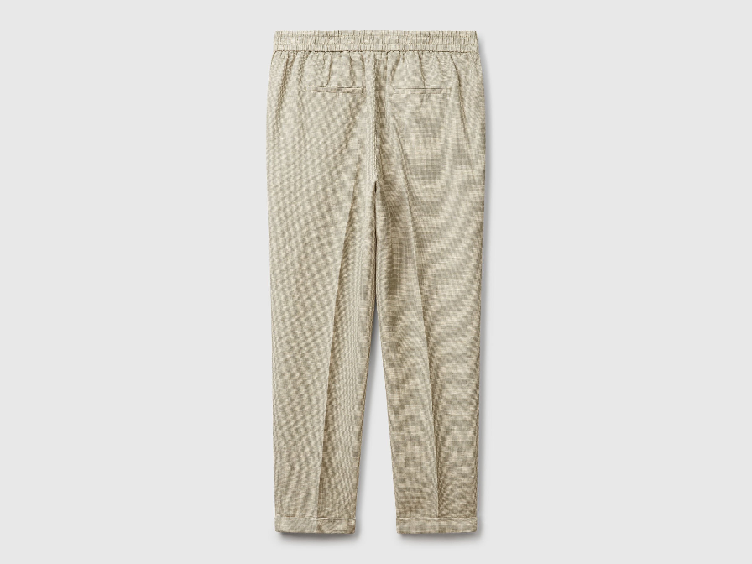Pantalon en lin mélangé à carreaux – Image 4