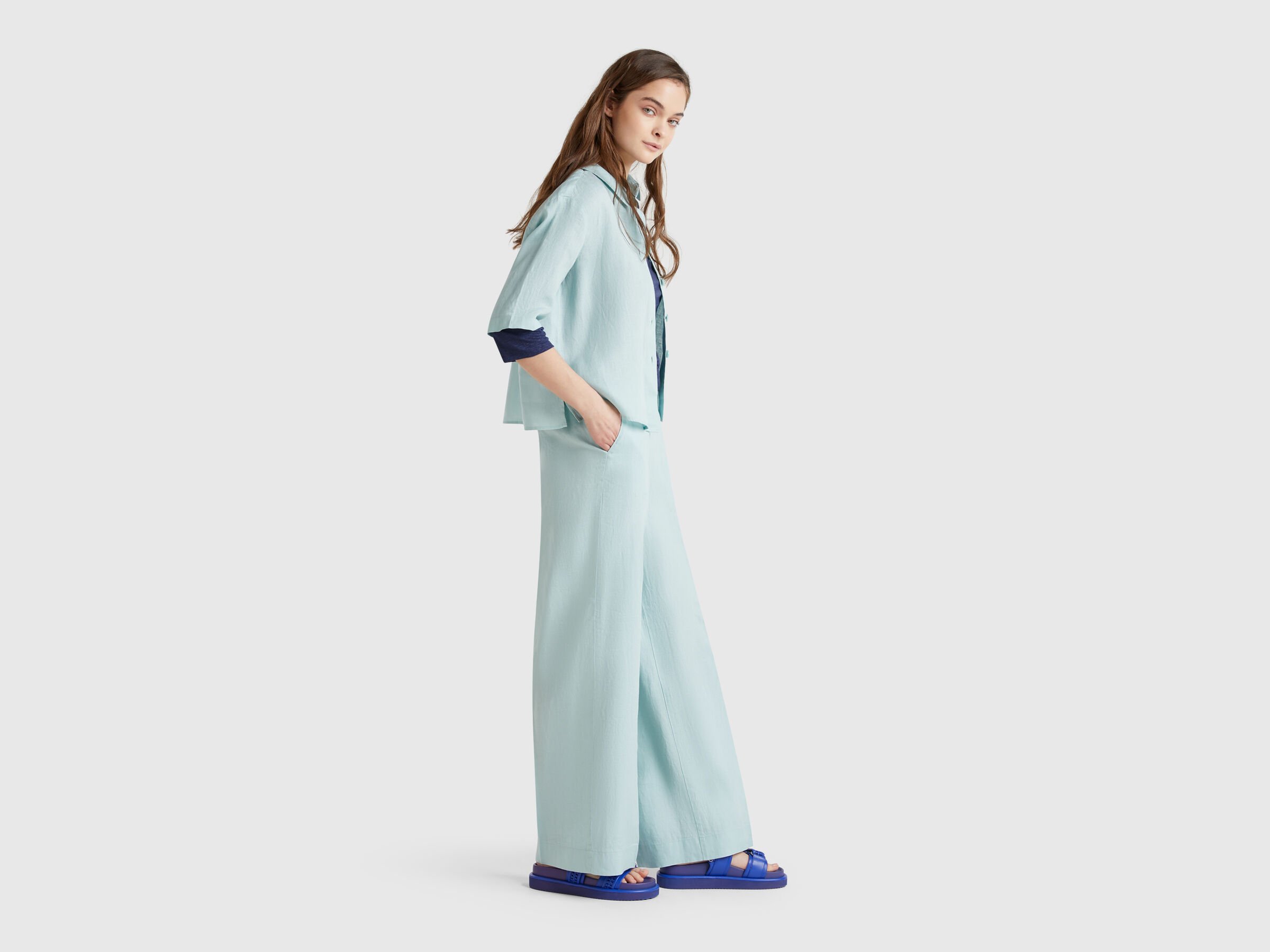 Pantalon Palazzo en 100% lin – Image 3