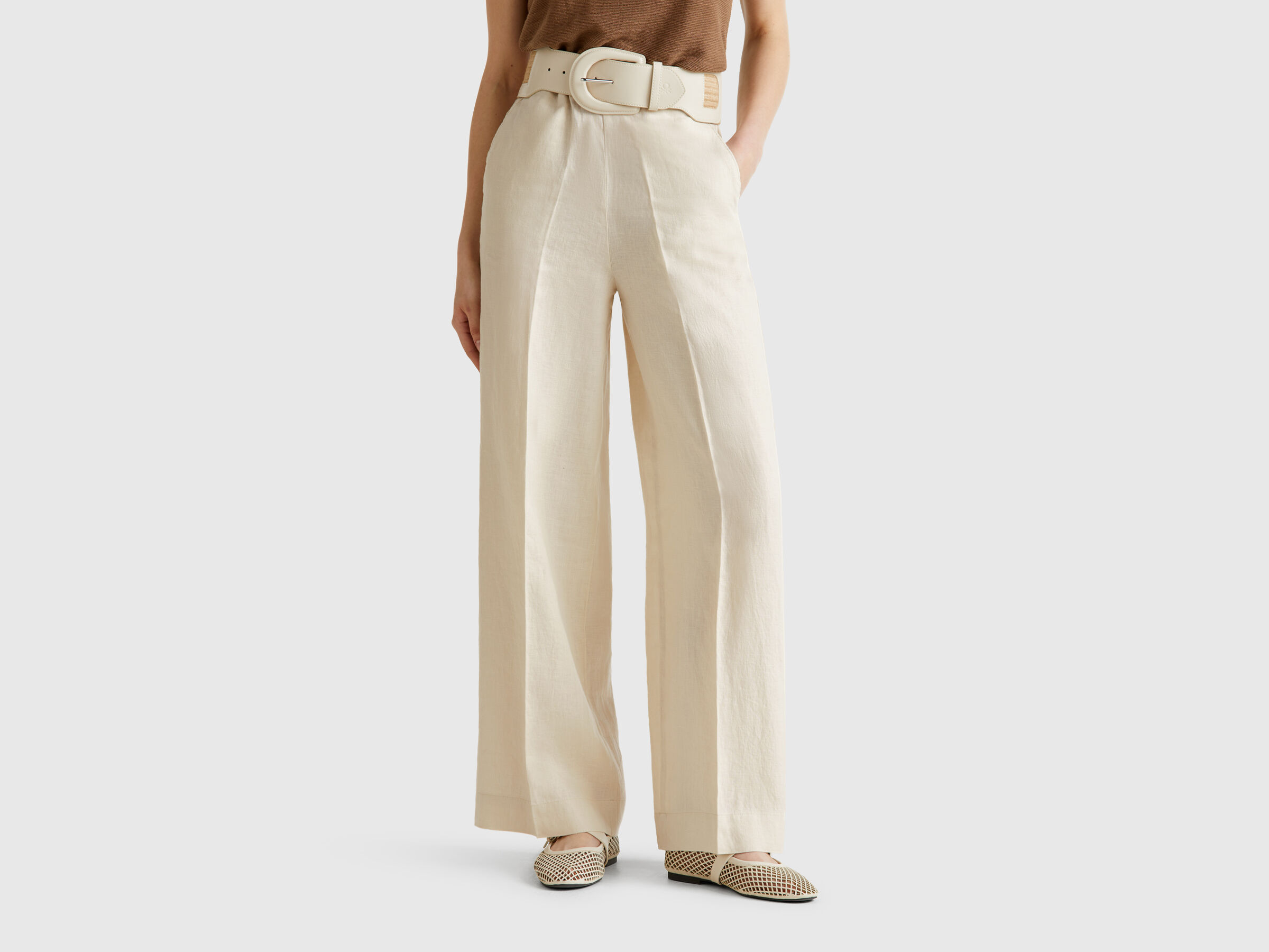 Pantalon Palazzo en 100% lin Pantalon Palazzo en 100% lin