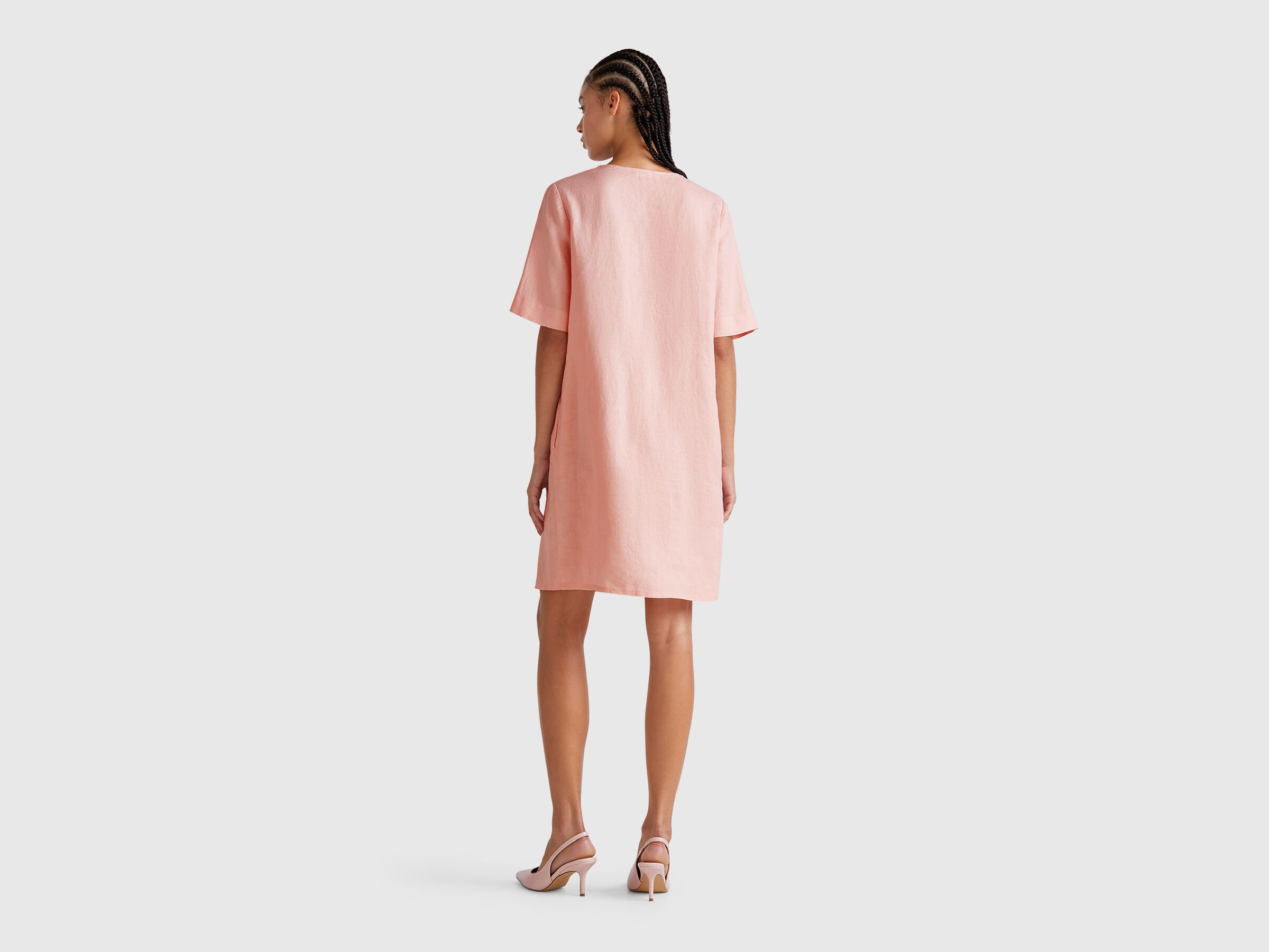 Robe à manches courtes en pur lin – Image 2