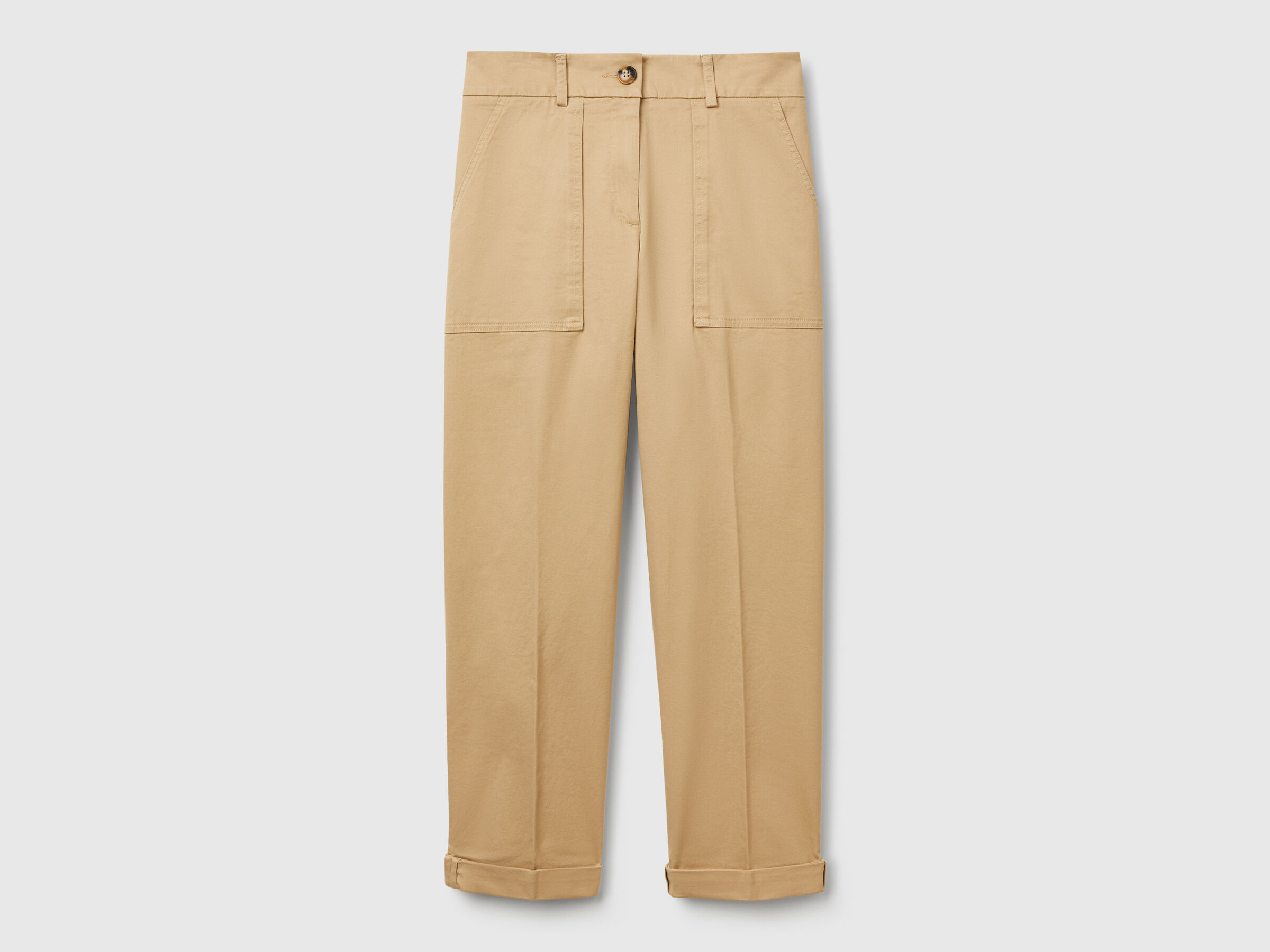 Pantalon à revers en coton stretch – Image 3